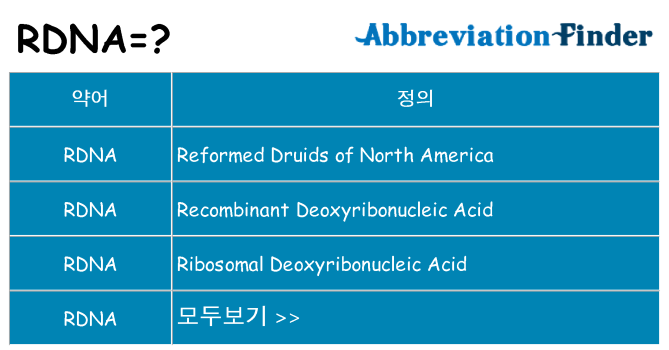 rdna 대 한 무엇을 서가