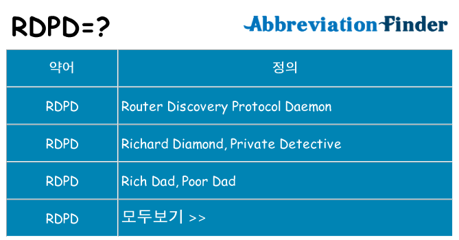 rdpd 대 한 무엇을 서가