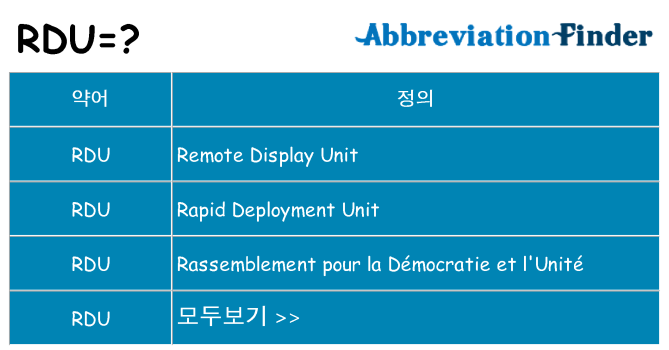 rdu 대 한 무엇을 서가