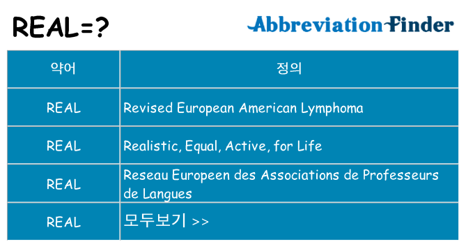 real 대 한 무엇을 서가