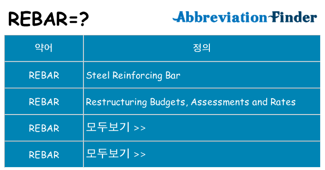 rebar 대 한 무엇을 서가