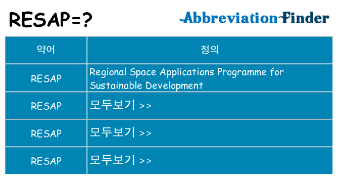 resap 대 한 무엇을 서가