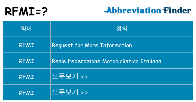 rfmi 대 한 무엇을 서가