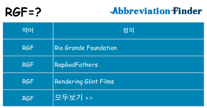 rgf 대 한 무엇을 서가