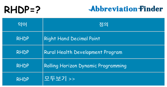 rhdp 대 한 무엇을 서가