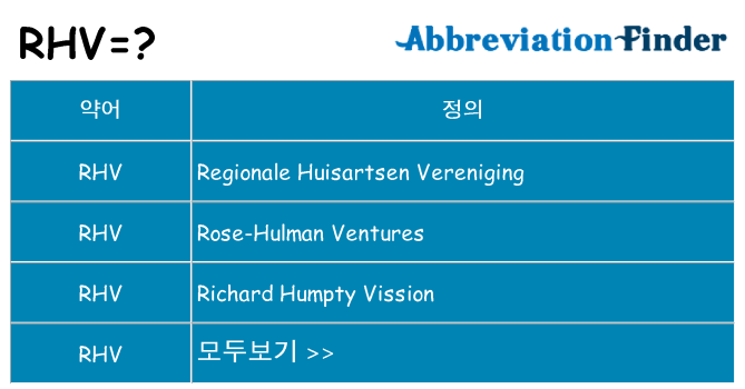 rhv 대 한 무엇을 서가