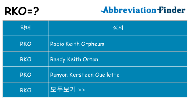 rko 대 한 무엇을 서가