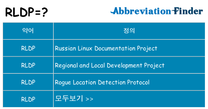 rldp 대 한 무엇을 서가