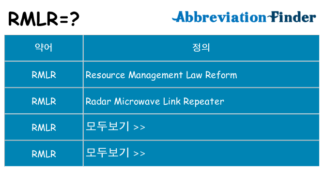 rmlr 대 한 무엇을 서가