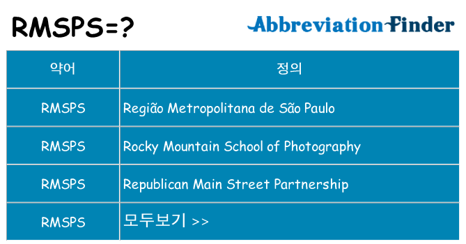 rmsps 대 한 무엇을 서가