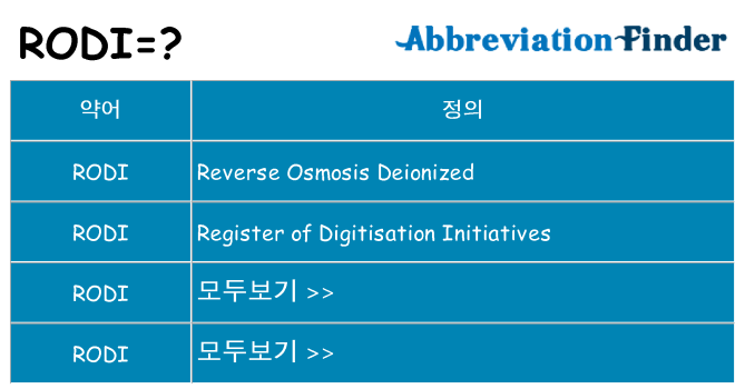rodi 대 한 무엇을 서가
