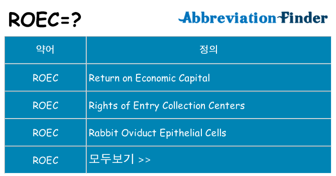 roec 대 한 무엇을 서가