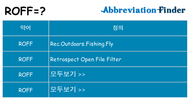 roff 대 한 무엇을 서가