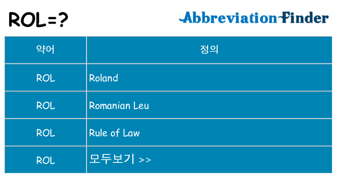 rol 대 한 무엇을 서가