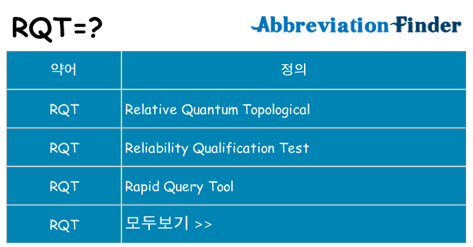 rqt 대 한 무엇을 서가