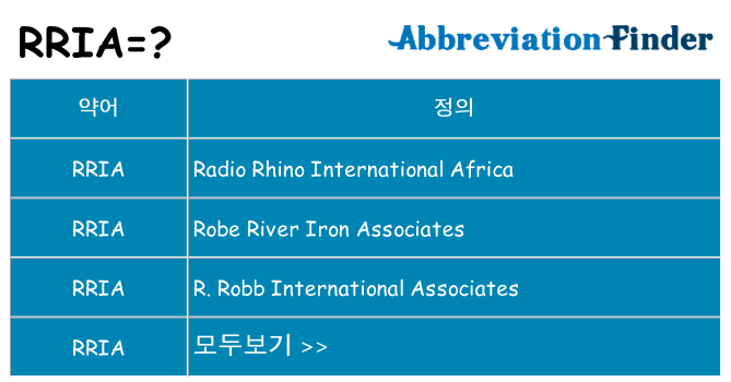 rria 대 한 무엇을 서가
