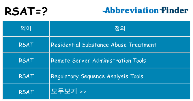 rsat 대 한 무엇을 서가