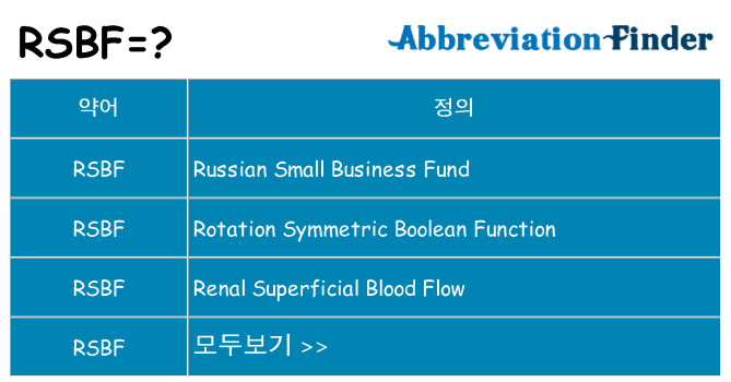 rsbf 대 한 무엇을 서가