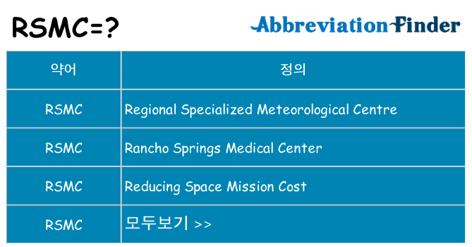 rsmc 대 한 무엇을 서가