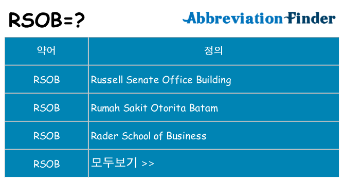 rsob 대 한 무엇을 서가