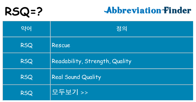 rsq 대 한 무엇을 서가