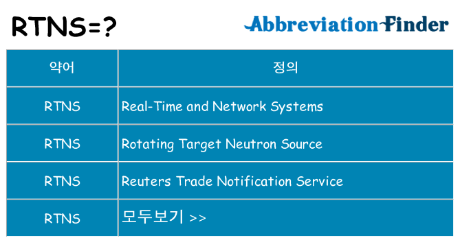 rtns 대 한 무엇을 서가