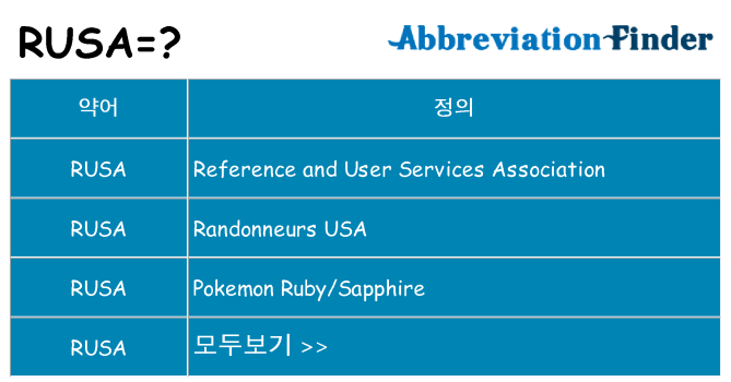 rusa 대 한 무엇을 서가