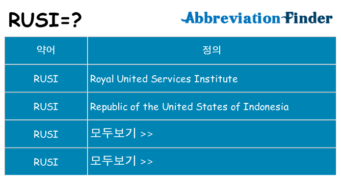 rusi 대 한 무엇을 서가