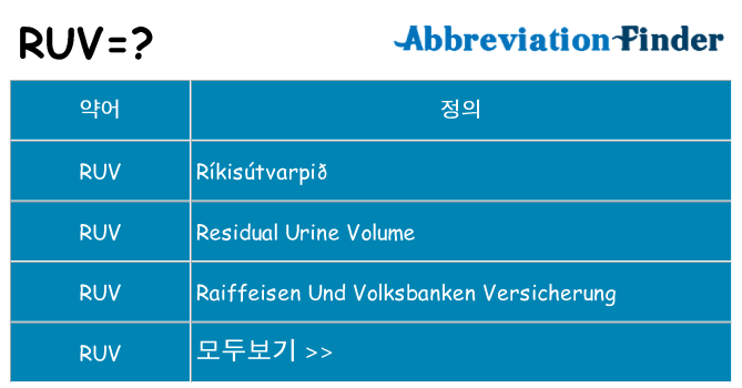 ruv 대 한 무엇을 서가
