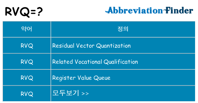 rvq 대 한 무엇을 서가