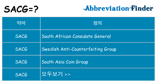 sacg 대 한 무엇을 서가