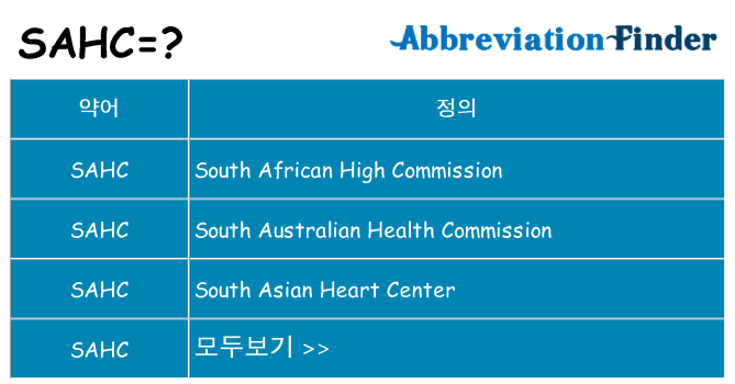 sahc 대 한 무엇을 서가