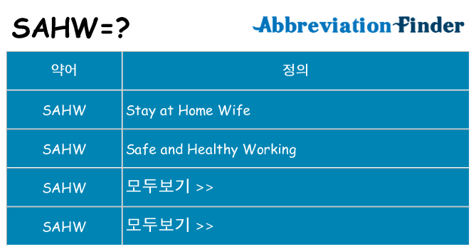 sahw 대 한 무엇을 서가