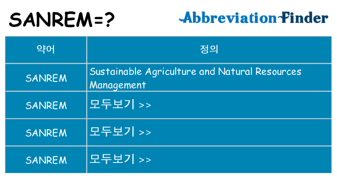 sanrem 대 한 무엇을 서가