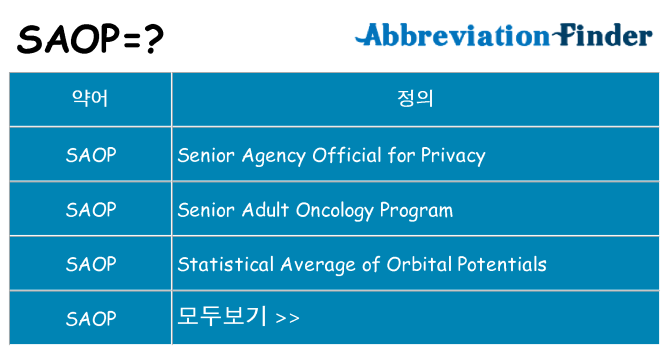 saop 대 한 무엇을 서가