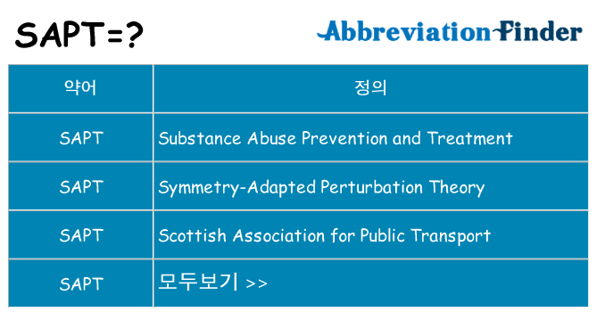 sapt 대 한 무엇을 서가