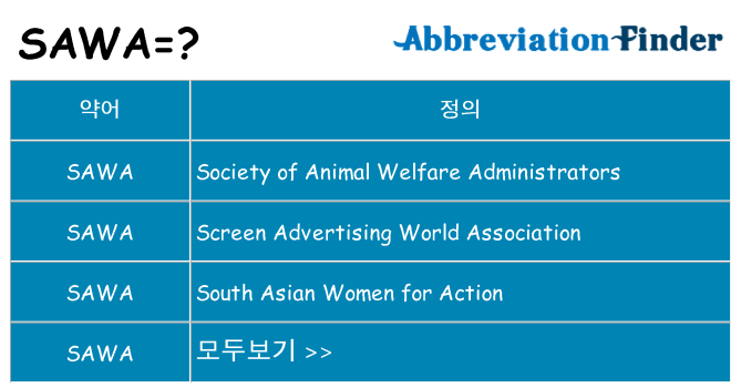 sawa 대 한 무엇을 서가