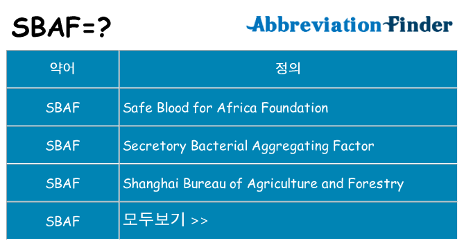 sbaf 대 한 무엇을 서가
