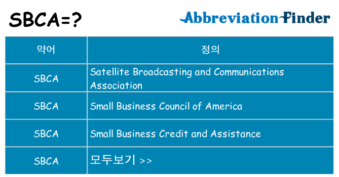 sbca 대 한 무엇을 서가