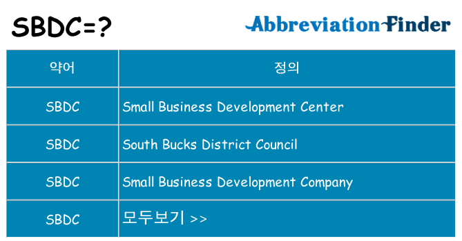 sbdc 대 한 무엇을 서가