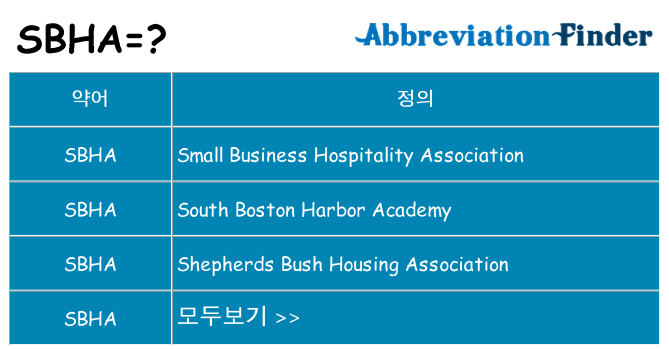 sbha 대 한 무엇을 서가