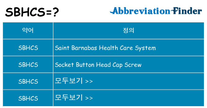 sbhcs 대 한 무엇을 서가