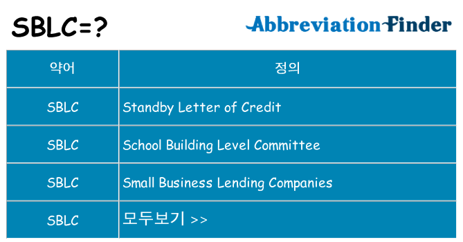 sblc 대 한 무엇을 서가
