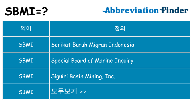 sbmi 대 한 무엇을 서가