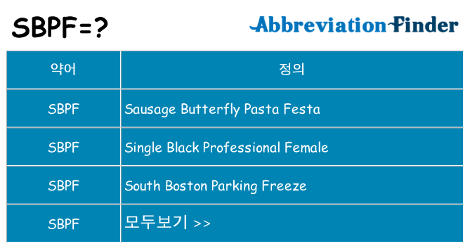 sbpf 대 한 무엇을 서가