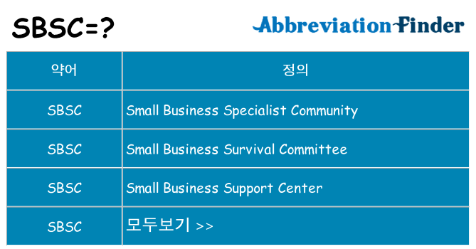 sbsc 대 한 무엇을 서가
