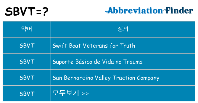 sbvt 대 한 무엇을 서가