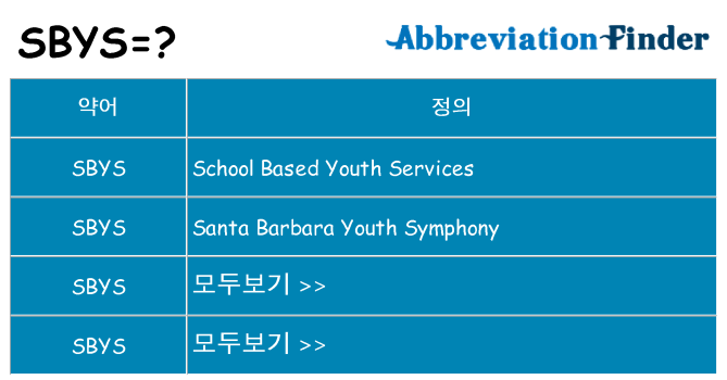 sbys 대 한 무엇을 서가
