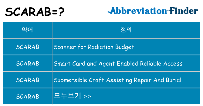 scarab 대 한 무엇을 서가