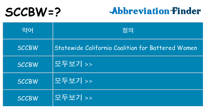 sccbw 대 한 무엇을 서가
